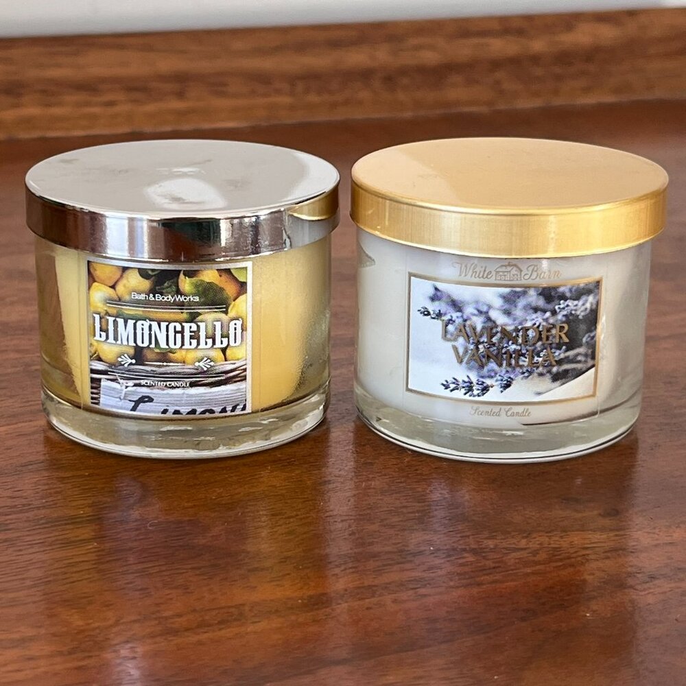 Unused Bath & Body Works Limoncello & Lavender Vanilla Mini Candles 1-wick 1.3oz